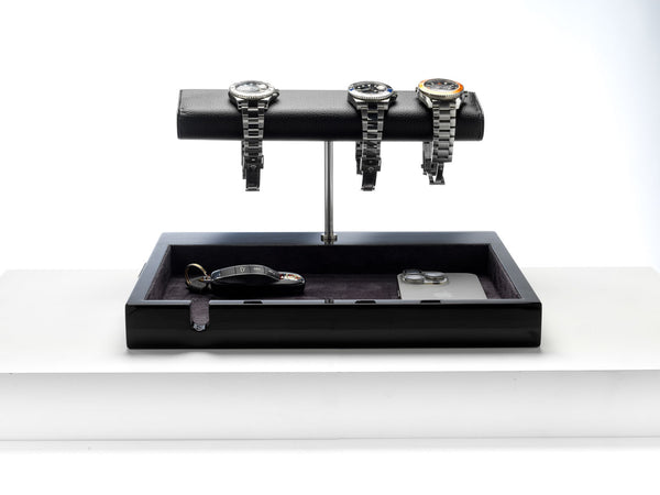 Luxury watch stand & tray - Black