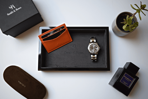 Luxury wooden watch tray - Grey