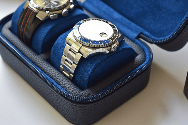 Midnight Blue on blue zip box - 2 watches