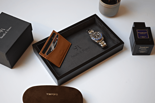 Luxury wooden watch tray - Black