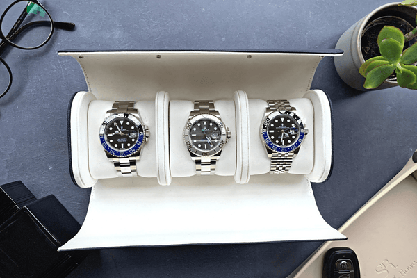 Midnight Blue watch roll - 3 watches
