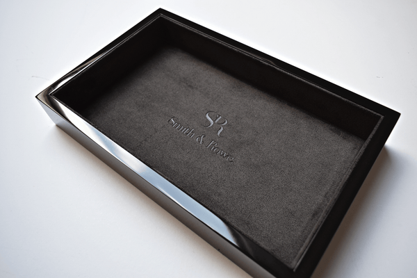 Luxury wooden watch tray - Black