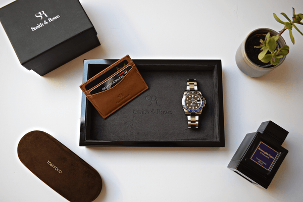 Luxury wooden watch tray - Black