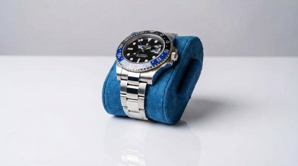 Blue Hexagonal Watch Roll With Sliding Pillows - 3 Watches