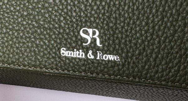 Green And Tan Hexagonal Watch Roll With Sliding Pillows - 3 Watches