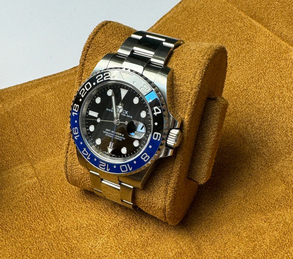 Green And Tan Hexagonal Watch Roll With Sliding Pillows - 3 Watches