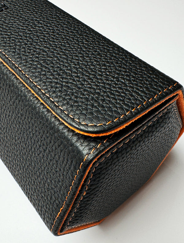 Black Hexagonal Watch Roll With Sliding Pillows - 3 Watches