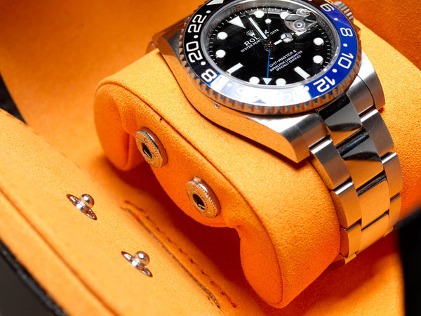 Camo Black on orange watch roll - 1 Watch