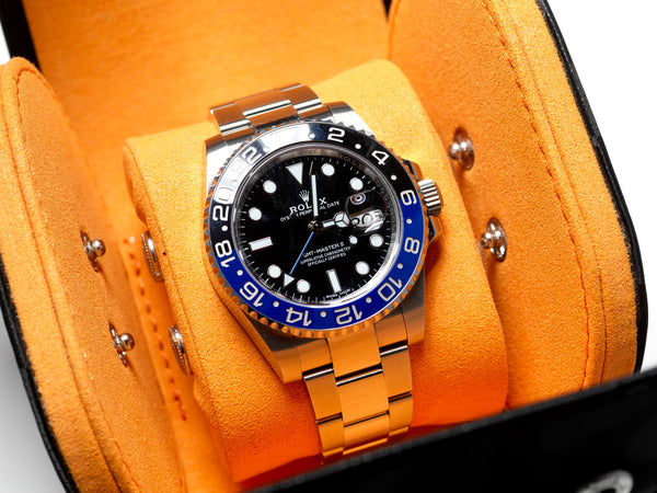 Camo Black on orange watch roll - 1 Watch