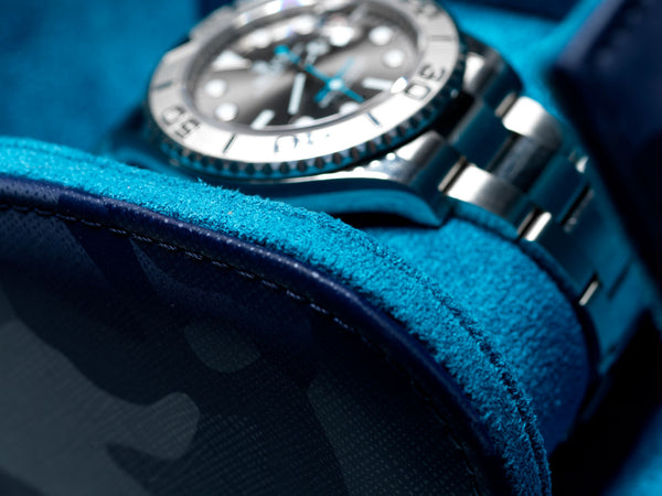 Camo Blue on Blue watch roll - 2 watches