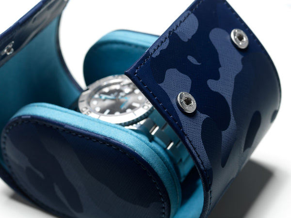 Camo Blue on Blue watch roll - 1 Watch