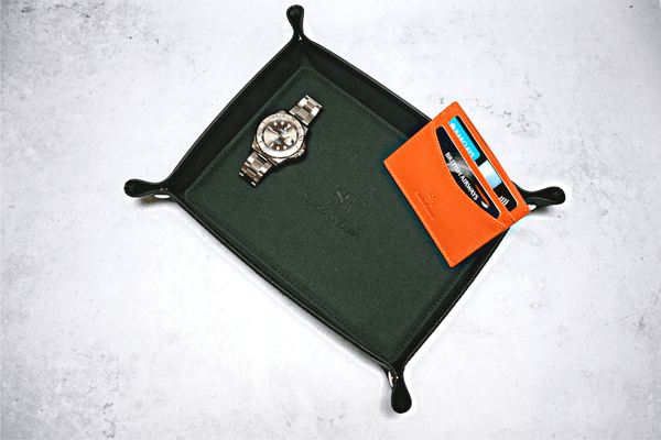 Forest green and sacramento valet tray