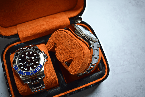 Camo Black on orange zip box - 2 watches